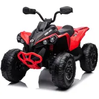 Vrooomy Can Am Renegade Elektro Kinderquad 12V 4x4 (3–7 Jahre) – Offiziell Lizenziert Can-Am ATV, mit 4 Motoren & EVA-Reifen – Kinder Elektroquad Rot