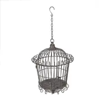 Clayre & Eef Vogelkäfig Dekoration Ø 36x47 cm Braun Grau Metall