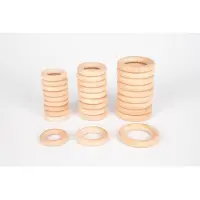 TickiT Natural Wooden Rings Large, 0,8 Jahr(e), Holz, Holz
