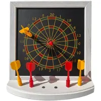 Karella Mini Magnet Dartboard, Doppelseitige magnetische Zielscheibe, Dartspiel für Kinder und Familie, sicheres Dart Spielzeug, kleine Dartscheibe, Geschenk, Partyspiel, inklusive 6 Mini Magnet Darts