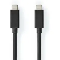 Nedis USB-Kabel - USB 3.2 Gen 2 - USB-C Stecker - USB-C Stecker - 100 W - 4K@60Hz - 20 Gbps - Vernickelt - 1.00 m - Rund - PVC - Schwarz - Box
