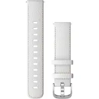 Garmin Schnellwechsel-Armbänder (18 mm) Weißes Leder mit silbernen Teilen