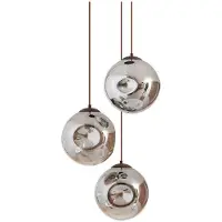 LINDBY Hängeleuchte Valentina, E27, Ø 49 cm, rauchgrau, Glas