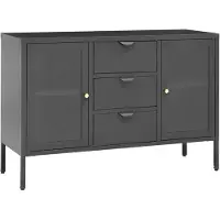 vidaXL Sideboard Anthrazit 105x35x70 cm Stahl und Hartglas
