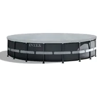 Intex 28041 - Deluxe Abdeckplane für Frame Pool Ø 549cm, Überhang 25cm Poolplane Abdeckung Plane