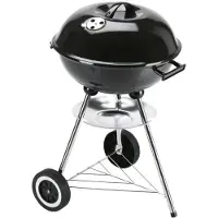 DS Produkte LANDMANN Kleiner Holzkohle Kugelgrill Grillfläche ca. Ø 41 cm ca. 15 cm hoher Garraum Grillhöhe ca. 62 cm Verchromter Grillrost Griffe 3 Stativbeine