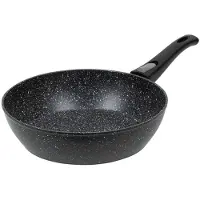 Resto Kitchenware Bratpfanne "Leo, Wokpfanne mit vierschichtiger Marmor-Antihaftbeschichtung" Aluminium 1 Stk. tlg. mit einem abnehmbaren Griff - backofenfest, spülmaschinenfest