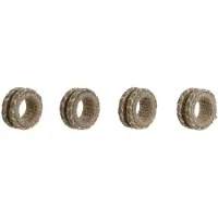 DKD Home Decor Dkd Wohnkultur - S3054862 - Natürlicher Jute-Handtuchring aus Mangoholz 6 x 3 x 6 cm 4 Stück
