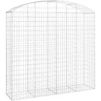 vidaXL Gabione mit Hochbogen 200x50x180/200 cm Verzinktes Eisen