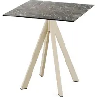 Essentials Infinity Terrassentisch Sand gestell + Galaxy Marble HPL 70x70 cm