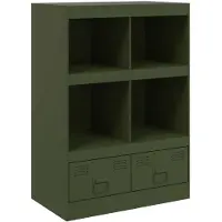 vidaXL Highboard Olivgrün 67x39x95 cm Stahl