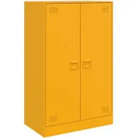vidaXL Sideboard Senfgelb 67x39x107 cm Stahl