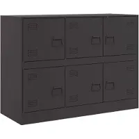 vidaXL Sideboard Schwarz 99x39x73 cm Stahl
