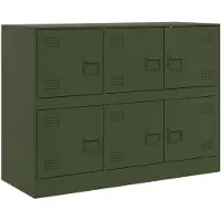 vidaXL Sideboard Olivgrün 99x39x73 cm Stahl