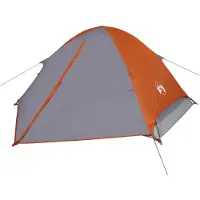 vidaXL Kuppel-Campingzelt 2 Personen Grau und Orange Wasserdicht