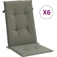 vidaXL Hochlehner-Auflagen 6 Stk. Melange Dunkelgrau 120x50x4 cm Stoff
