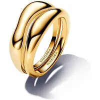 Pandora ESSENCE 163264C00-50 organisch Geformte Stacking-Ringe - Gelbgold verg. - Gr. 50