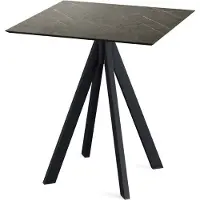 Veba Infinity Terrassentisch Schwarz gestell + Midnight Marble HPL 70x70 cm