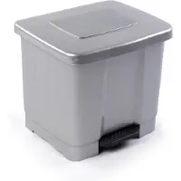PlasticForte Treteimer - 2-Fach - silber - 35L
