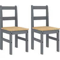 vidaXL Essstühle 2 Stk. PANAMA Grau 40x46x90 cm Massivholz Kiefer