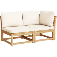 vidaXL 2-tlg. Garten-Lounge-Set mit Kissen Massivholz Akazie