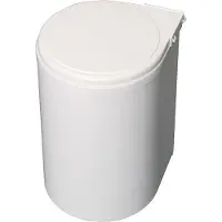 Emuca 8035815 Abfalleimer 13 Liter ab 40 cm Schrankbreite, Kunststoff weiß