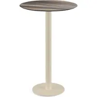 Essentials Urban Stehtisch Sand gestell + Tropical Wood HPL Ø70 cm
