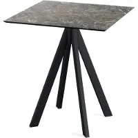 Essentials Infinity Terrassentisch Schwarz gestell + Galaxy Marble HPL 70x70 cm