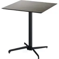 Essentials X Cross Terrassentisch Schwarz gestell + Midnight Marble HPL 70x70 cm