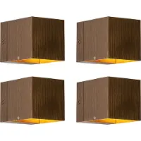 QAZQA Set mit 4 Smart Wandleuchten DunkelBronze 8 cm inkl Wifi G9 Transfer