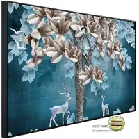 Papermoon Infrarotheizung »EcoHeat - Muster mit Blumen und Hirschen«, Matt-Effekt - bunt