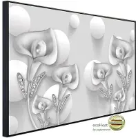 Papermoon Infrarotheizung »EcoHeat - Abstrakt 3D Effekt mit Blumen«, Matt-Effekt - bunt
