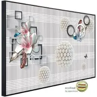 Papermoon Infrarotheizung »EcoHeat - Abstrakt 3D Effekt mit Blumen«, Matt-Effekt - bunt
