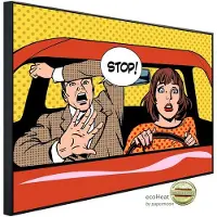 Papermoon Infrarotheizung »EcoHeat - Comic Menschen im Auto«, Matt-Effekt - bunt
