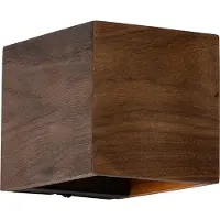QAZQA - Landhaus I Vintage Smart Wandleuchte Nussbaumholz inkl. Wi-Fi G9 - Transfer Dimmer I Dimmbar I Wohnzimmer I Schlafzimmer - Quadratisch - LED geeignet G9