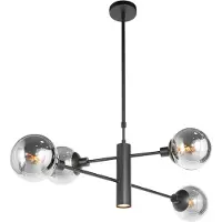 Steinhauer - Pendelleuchte - Constellation - schwarz - Metall - Ø 90cm - E14 - 3804ZW
