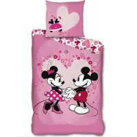 Disney Mickey & Minnie Bettwäsche-Set 140x200 cm Microfaser Bettbezug und 63x63 cm Kissenbezug
