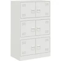 vidaXL Sideboard Weiß 67x39x107 cm Stahl