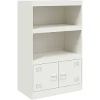 vidaXL Sideboard Weiß 67x39x107 cm Stahl