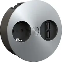 Bachmann 931.031 TWIST 1xCEE7/3 1xUSB Charger 2,0m AEH Edelstahl Optik 931031