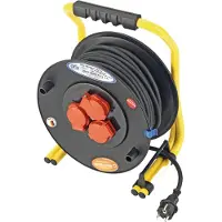 Cimco Kabeltrommel 40 m mit 3 Profi-Schutzkontakt-Steckdosen 230 V 16A 146902