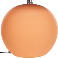 Beliani Tischlampe Orange Keramiksockel Leinenschirm 41 cm Textiltrommel Nachttisch Wohnzimmer Schlafzimmer Beleuchtung Traditionell