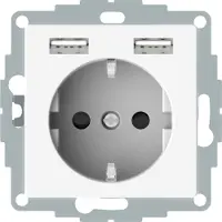ELSO Steckdose m.USB 16A/250V ELG365344 Joy reinweiß