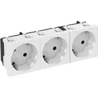 OBO Bettermann Vertr Steckdose 33 Grad, 3-fach Schutzkontakt STD-D3S RW3
