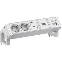 Bachmann Desk2 Alu White 2Xcee7/3 1Xschalter 1Xusb A/C 22W 0,2M