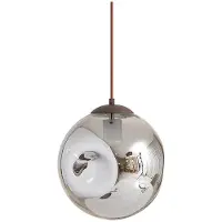 LINDBY Hängeleuchte Valentina, E27, Ø 25 cm, rauchgrau, Glas