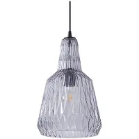 LINDBY Hängeleuchte Belarion, grau, 1-flg., Glas, Ø 23 cm