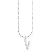 Thomas Sabo Kette mit Buchstaben-Anhänger V Silber