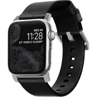 Nomad Modernes Lederarmband für Apple Watch | 44/45/46/49 mm - Black / Silver