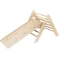 Luna Toys Natürliches Klettergerüst aus Holz mit Rutsche